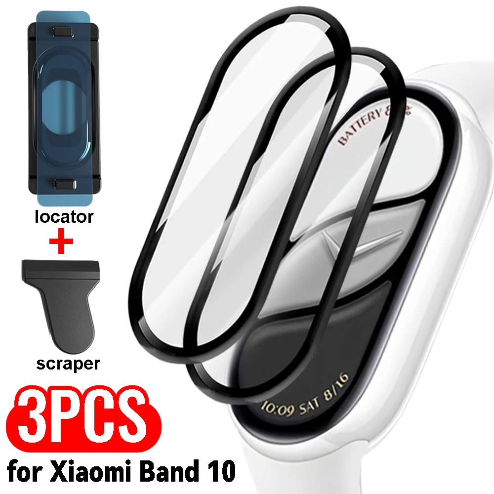 

1/2/3 шт. простая в установке пленка для Xiaomi Mi Band 10, керамическая мягкая позиционирующая пленка со скребком-локатором, защитные пленки из ПММА