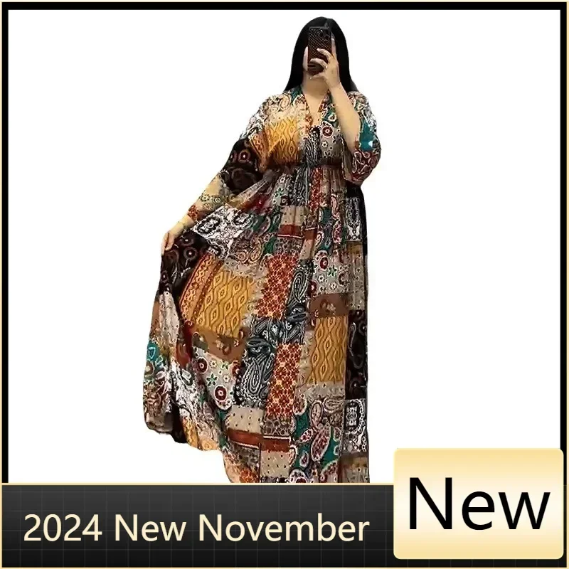 

Customized Customized 2025 African Maxi Dress for Women Summer Party Ankara Dress Plus Size Nigerian High Waist Dashiki Clothes