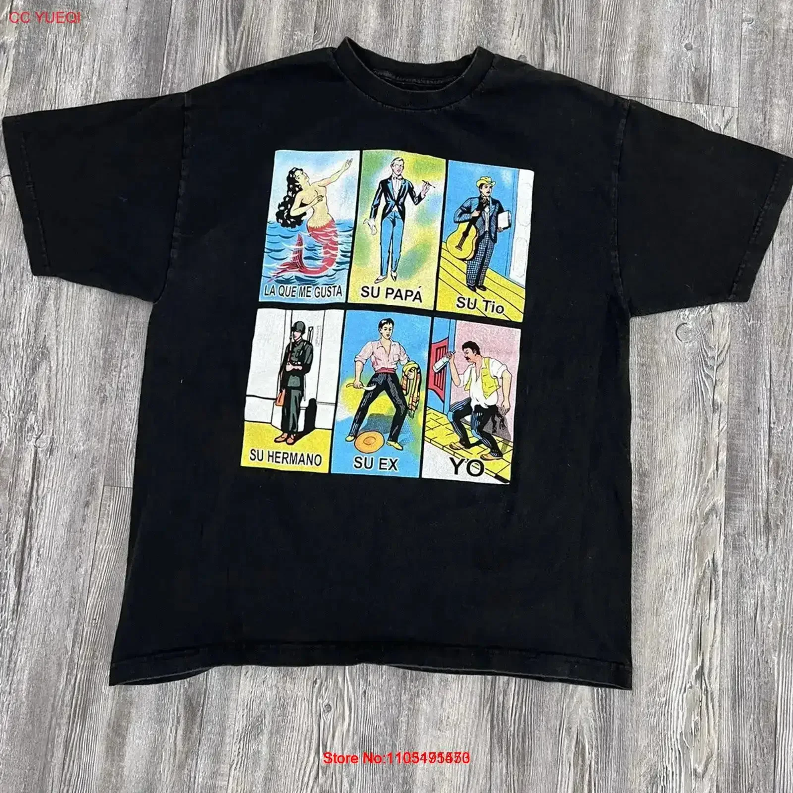 Camiseta para hombre Música divertida Gallo México Español Gallo Moda vintage Ropa de diseñador lavada Ropa de calle suave Elegante vintage