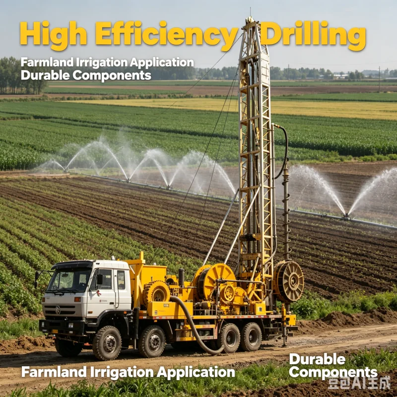 High Power Truck Mounted Rotary Table Borehole Drilling Machine Optimized For Fast Agriculture Borehole Drilling Operation
