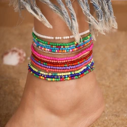 Fashion Handmade Colorful Beads Anklet Summer Beach On Leg Foot Chain Bracelet Anklet Women Girls Holiday Jewelry Gifts
