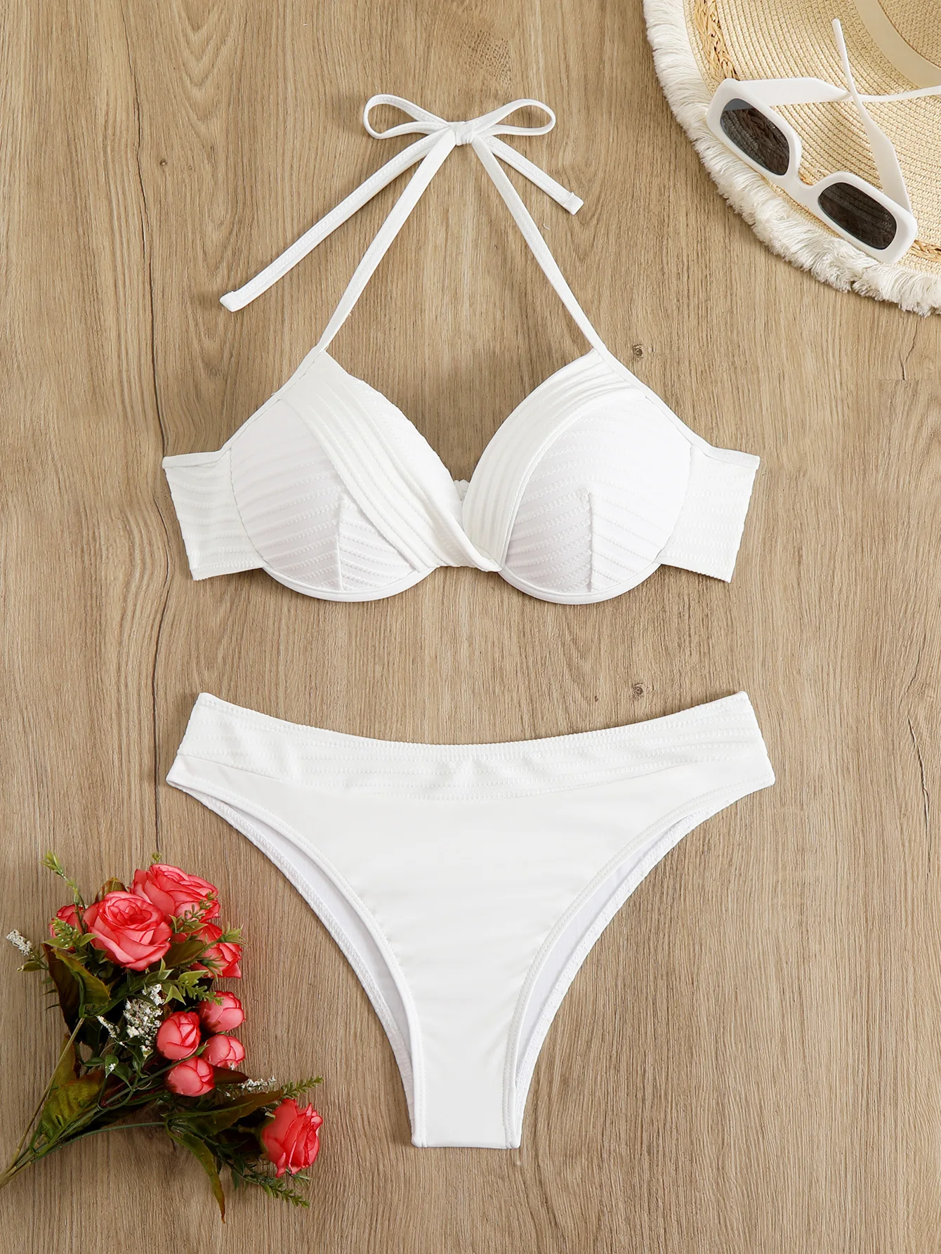 Sexy Push Up Bikini 2025 Women Swimsuit Two Piece Swimwear Female Thong Bikinis Set White Swim Bathing Suits Brazilian Biquini