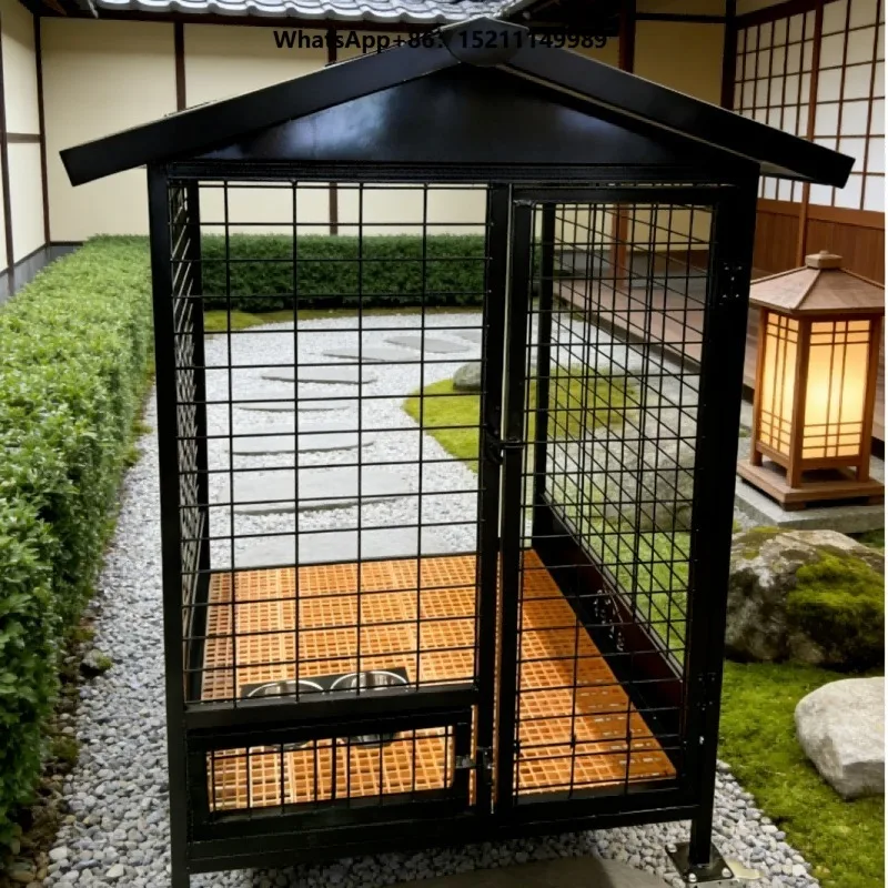 Sustainable Stainless Steel Wood Collapsible Waterproof Pet House White Custom Size Removable Tray Modern Rectangle Design