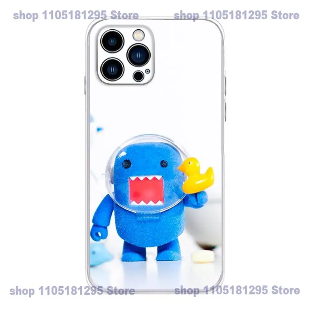 Милый чехол для телефона Domo-kun для iPhone 17,16,15,14,13,12,11 X,Plus,Pro,Max,XR,Plus,E,Mini, прозрачный мягкий чехол