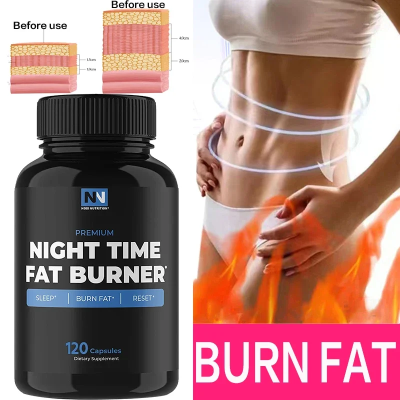 Nighttime Fat Burner for Men and Women - Appetite Control, Nighttime Fat Burner for Sleep, Energy Supplement, Metabolism Booster