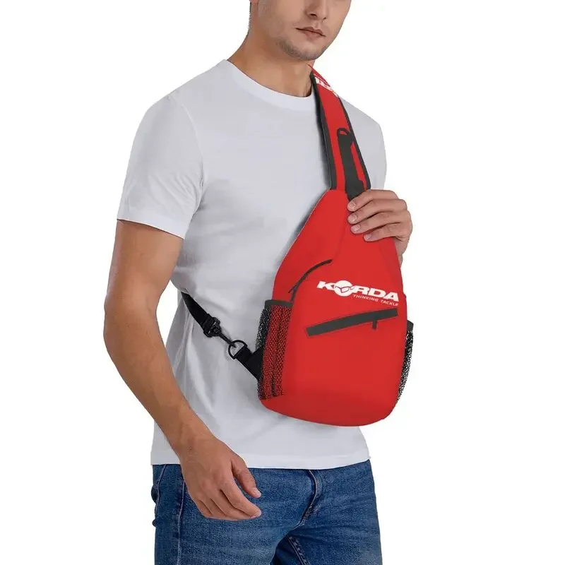 Custom Kordas Fishing Logo Sling Bags uomo Fashion Shoulder Chest Crossbody zaino ciclismo campeggio Daypack