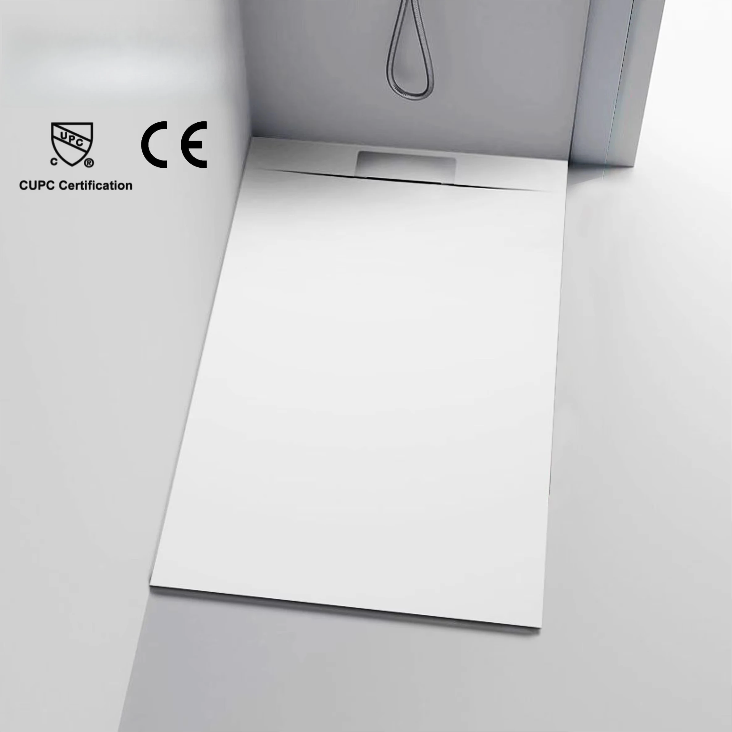 Shower Base Acrylic Modern Style USA Canada Walk-in SMC  and Marble Tray with Wall Panel for Bathroom or Hotel Use