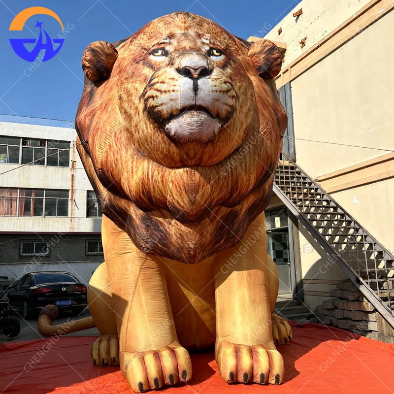 Customized inflatable lion model animal themed advertising campaign decoration props with blower