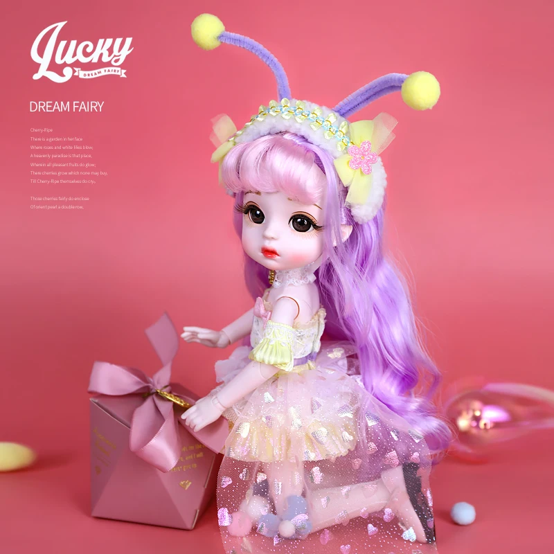 

Dream Fairy 1/6 BJD Dolls Lucky Series 28cm official makeup Jointed Dolls Full Set Gift for Girls