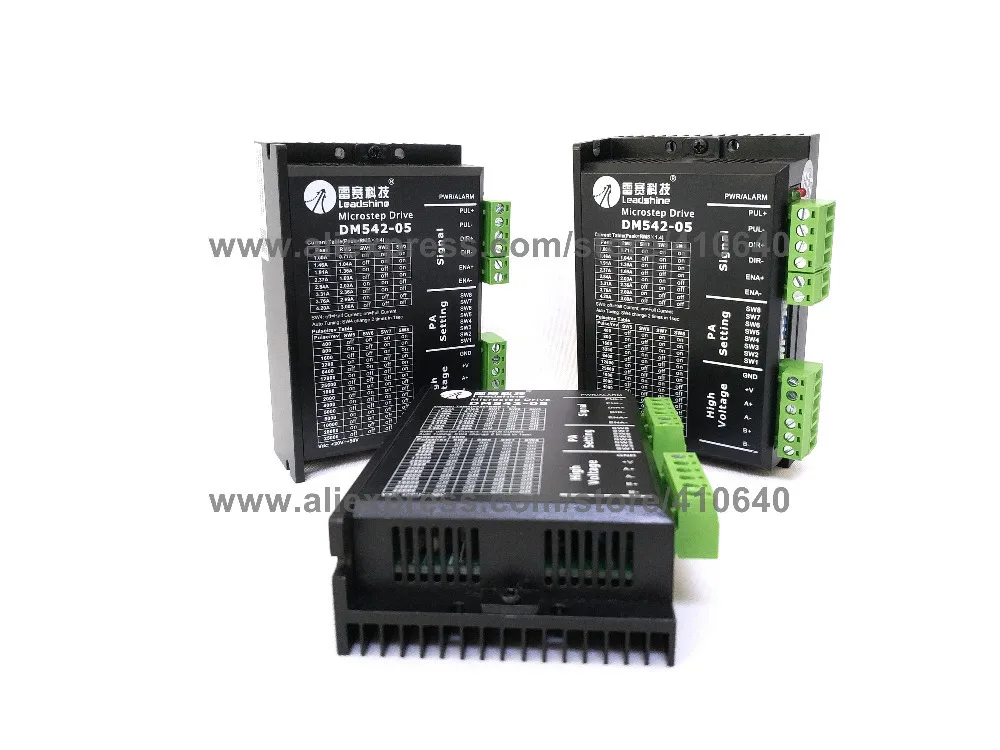 3 قطع Leadshine DM542-05 1A - 4.2A 20-50VDC ل نيما 17 نيما 23 42 57 السائر 25000 نبض لكل rev شحن مجاني