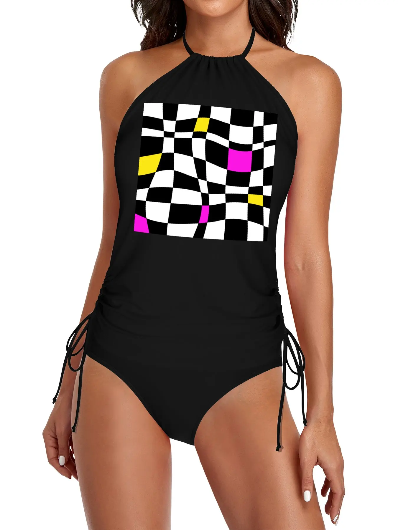

Abstract Pop Art T-Shirt – Colorful Modern Expressionist Design Split Swimsuit Set Bikini swimsuit beach dresses 2025