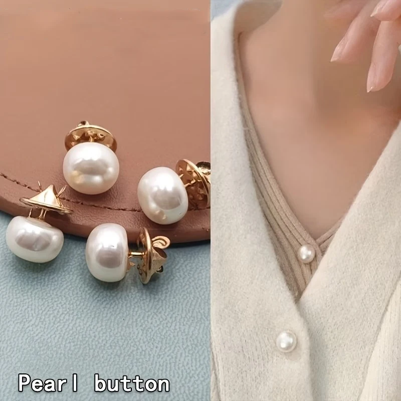 10 boutons en perles sans couture pour vêtements, 12 mm, épingles à broche en perles pour robes, chemises, accessoires décoratifs DIY