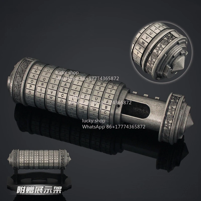 Password Tube Western Classical Password Lock Metal Decorative Decryption Props Boys Collection Retro Gift Box
