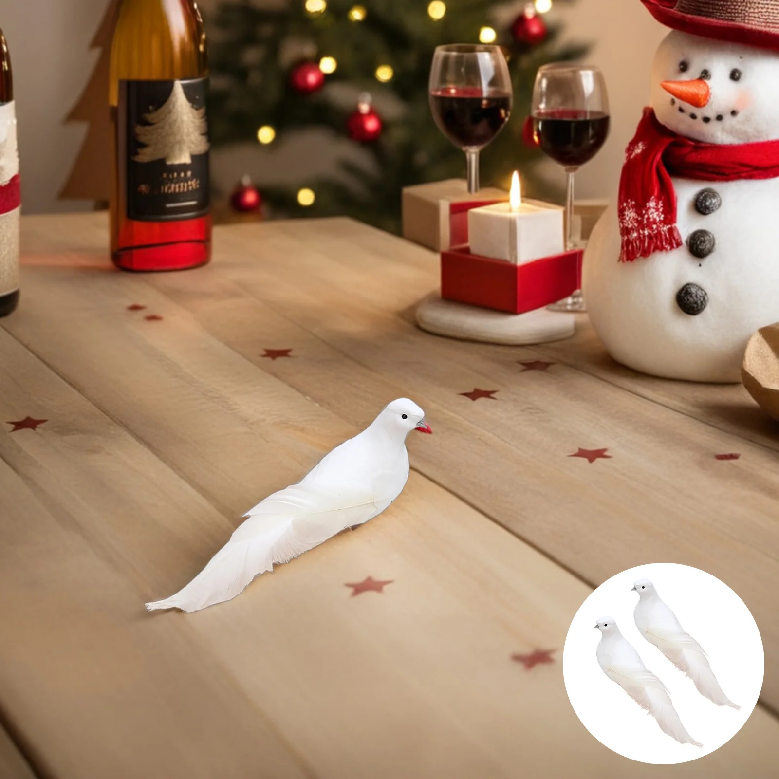 

2Pcs Artificial Dove Simulation Hanging Decoration Outdoor Indoor Garden Balcony Wedding Party Layout Pastoral