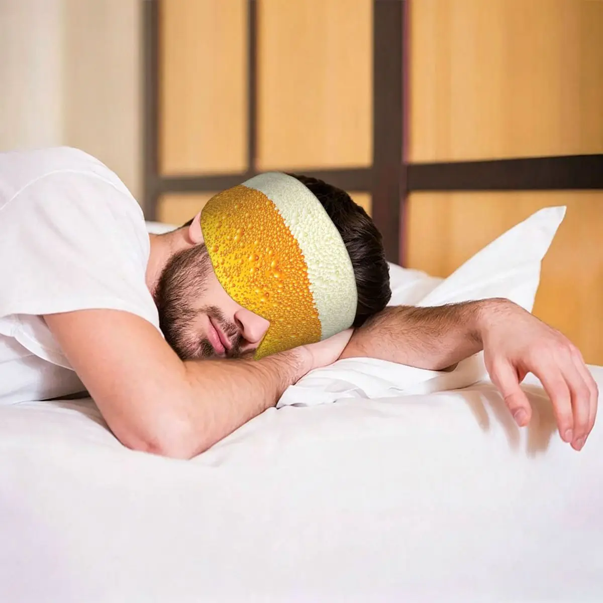 Beer Foam Pattern sleep eye mask Light Blocking Portable Eye Cover for Girls Boys Travel Party Gift Eyeshade eyepatch