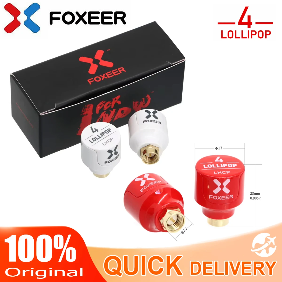 2PCS Foxeer Lollipop 4 Stubby 5.8G 2.6Dbi Omni FPV Antenna LHCP RHCP SMA RP-SMA Micro Receiver For FPV RC Drone DIY Parts