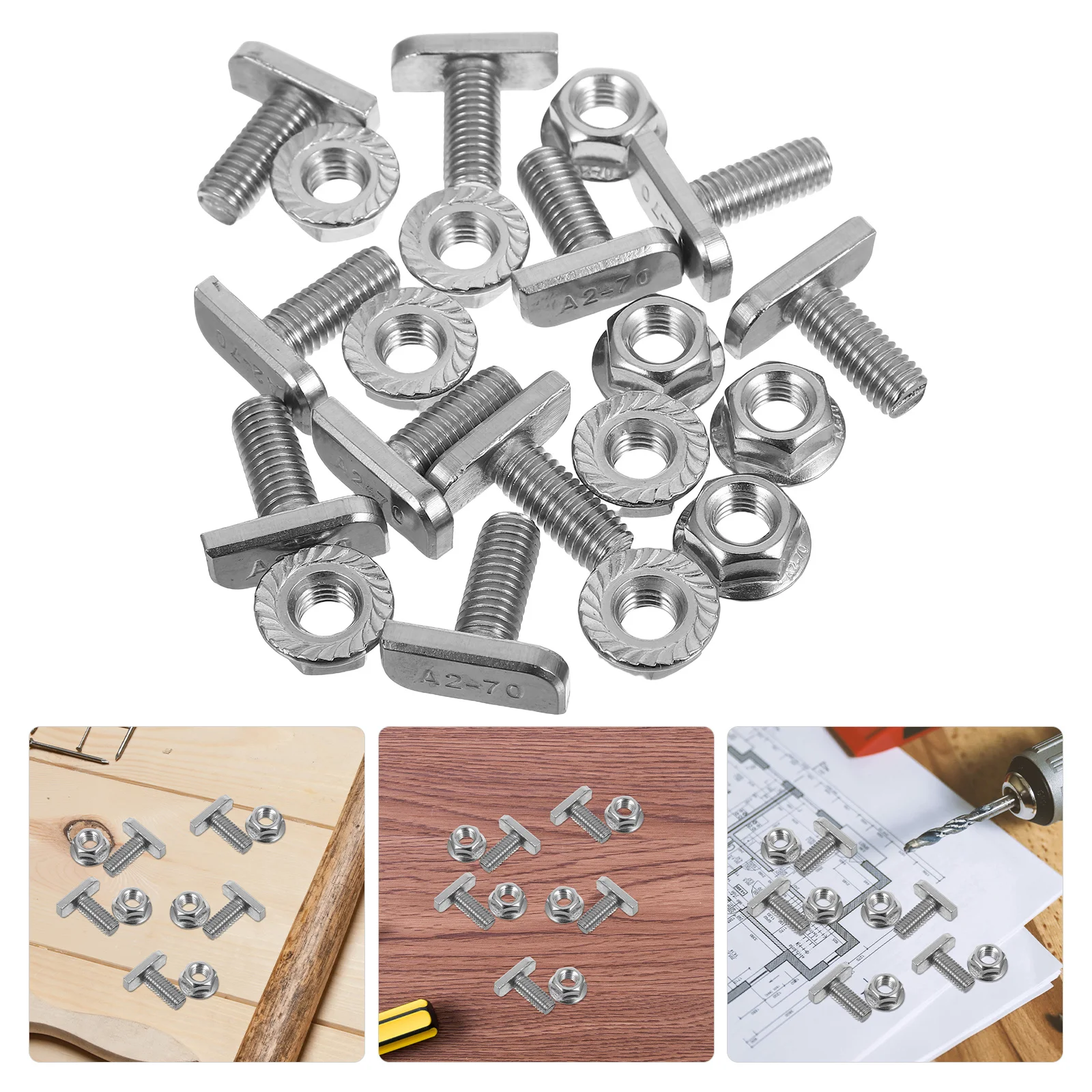 

10Sets Stainless Steel T-Shaped Bolts M8 Thread Sliding Mounting Hydrofoil T Slot Flange Bolts M8 Thread T-Slot Sliding Bolt