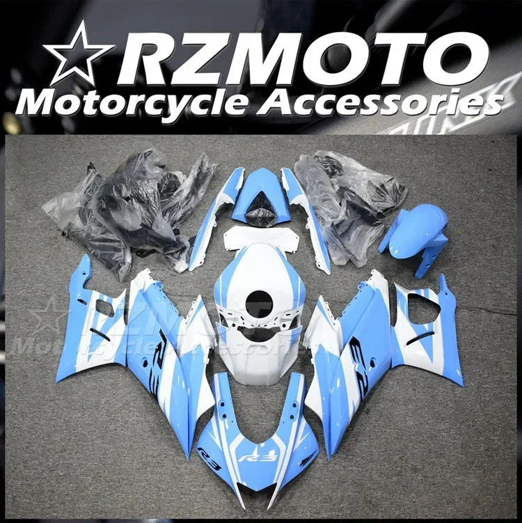 

4Gifts Injection Mold New ABS Fairings Kit Fit for YAMAHA YZF- R3 R25 2019 2020 2021 2022 19 20 21 22 Bodywork Set Sky Blue