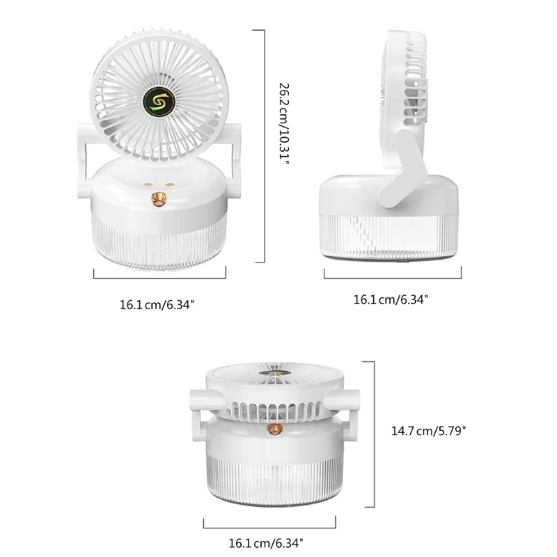 미스트 팬 접이식 팬 3단 속도 조절 데스크 팬 야간 드롭 배송이 포함된 물 미스트 스프레이 팬이 있는 충전식 팬