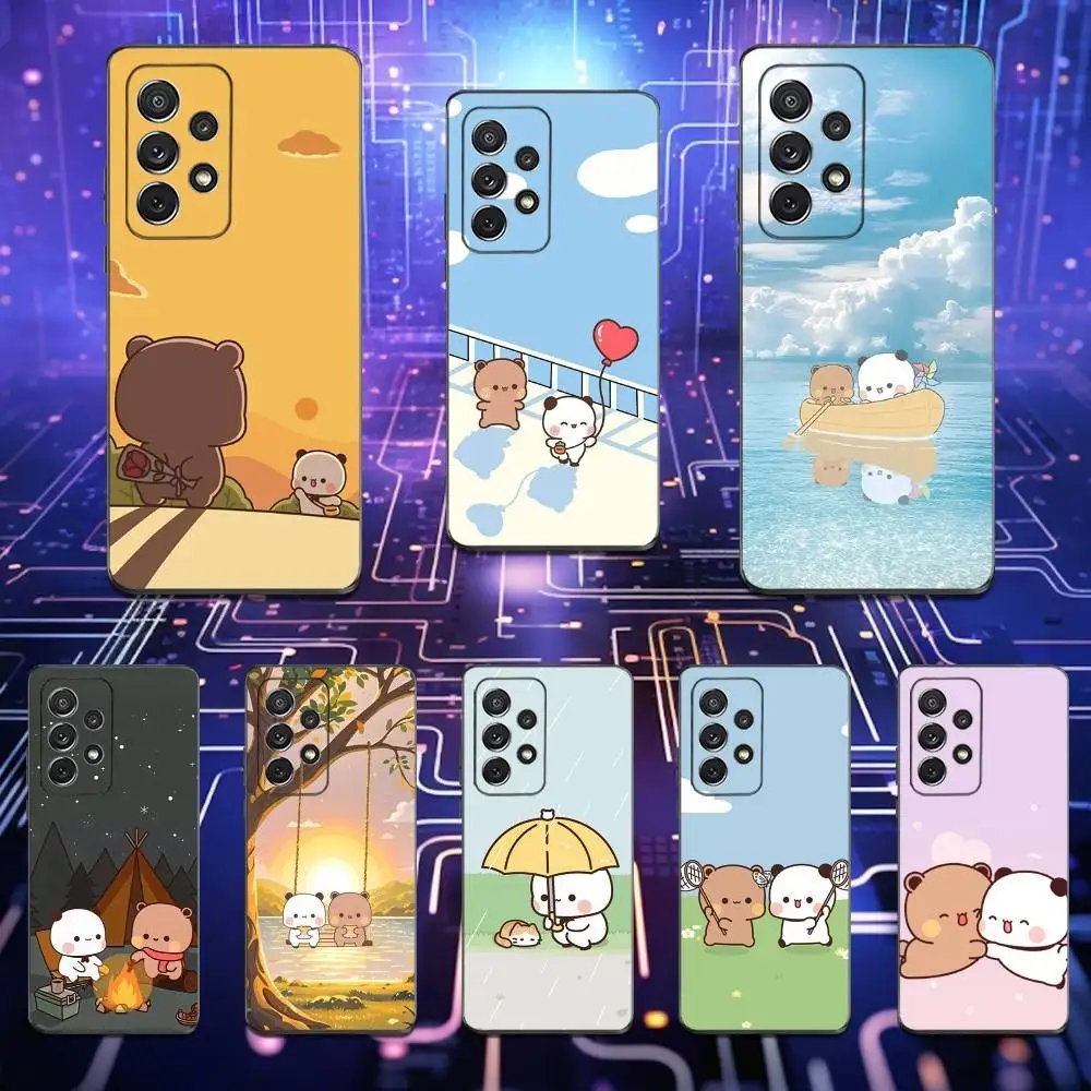Cute B-BuBu D-DuDu Phone Case For Samsung S25,S24,S23,S22,S21,S20,S10,Ultra,Plus,Lite,FE,Soft Silicone Black Cover