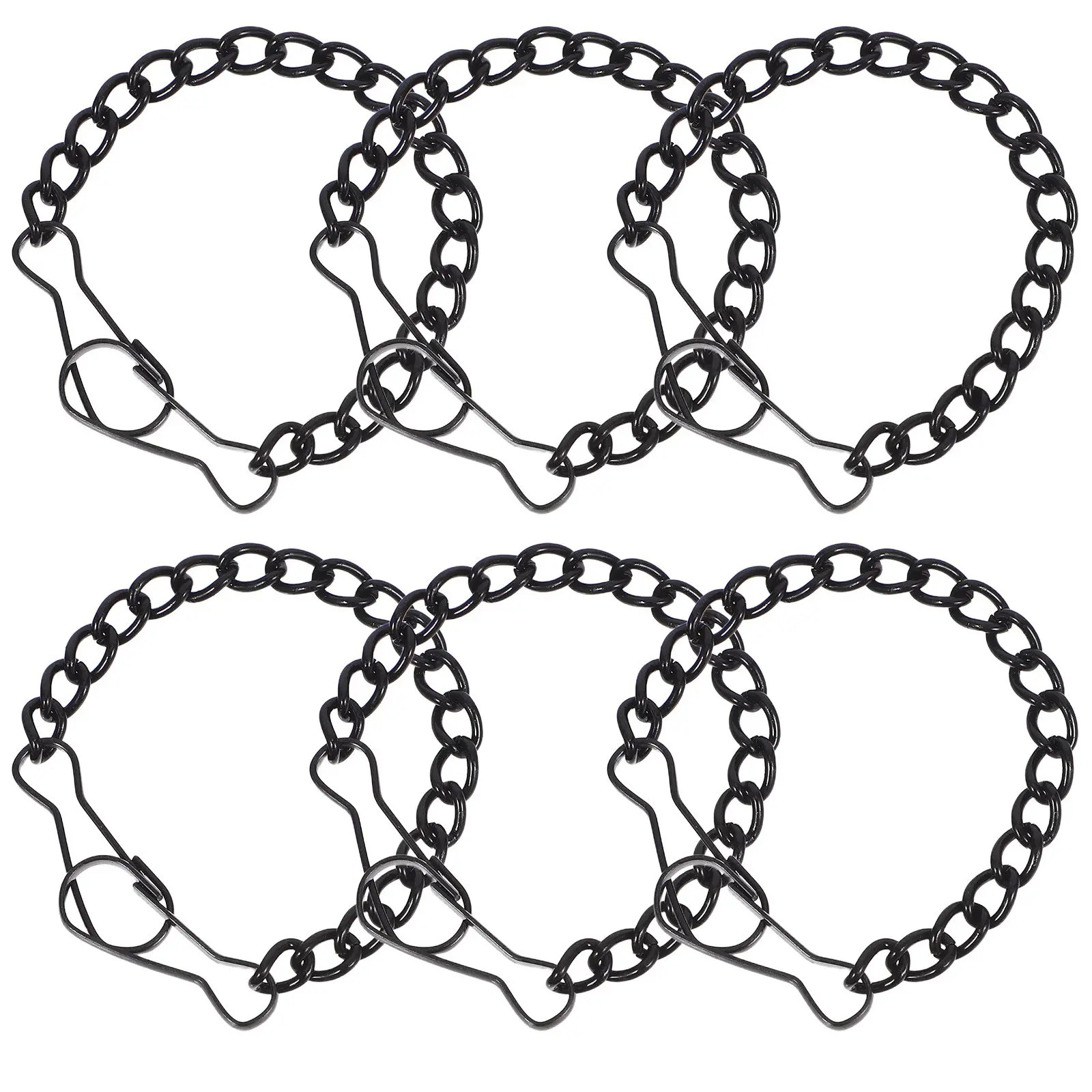 6Pcs Metal Hanging Chains for Door Signs Nameplates Fire Indicators Elegant Sleek Iron Chains Indoor Outdoor Display Black