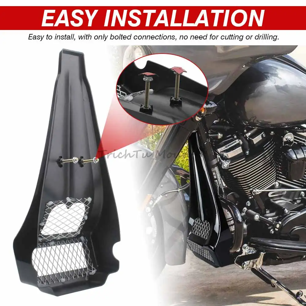 غطاء المبرد السفلي للدراجة النارية للذقن الأمامي لملحقات Harley Road King Electra Street Road Glide 1997-2013