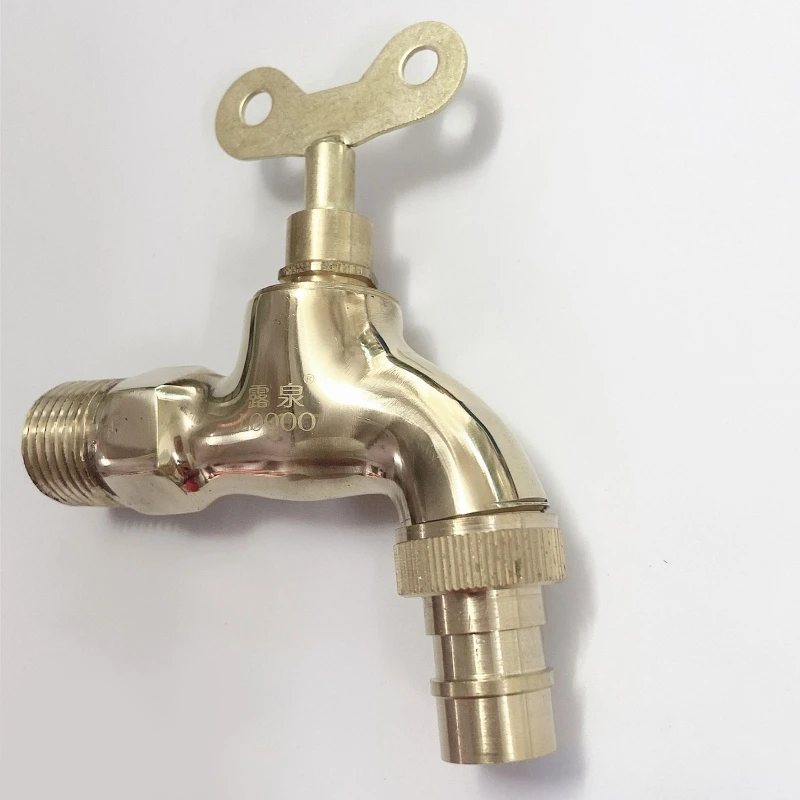 Anti-theft Faucet Water Tap with Lock, Brass Body, Single Hole, Key Bibcocks for Kitchen, Outdoor