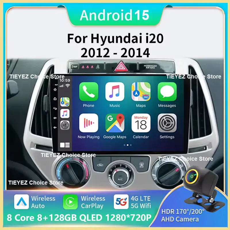 

Android 15 Автомобильный радиоприемник Мультимедийный плеер для Hyundai i20 2010-2014 Авто Carplay Автомобильная стереосистема Wi-Fi + 4G Ai Voice без 2 Din DVD