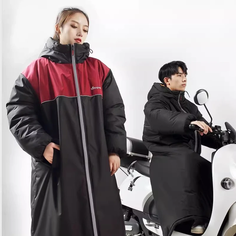 

Cycling Anti Cold Clothing Waterproof and Windproof Winter Motorcycle Insulation Thick Plush Integrated Snowmobile Clothing