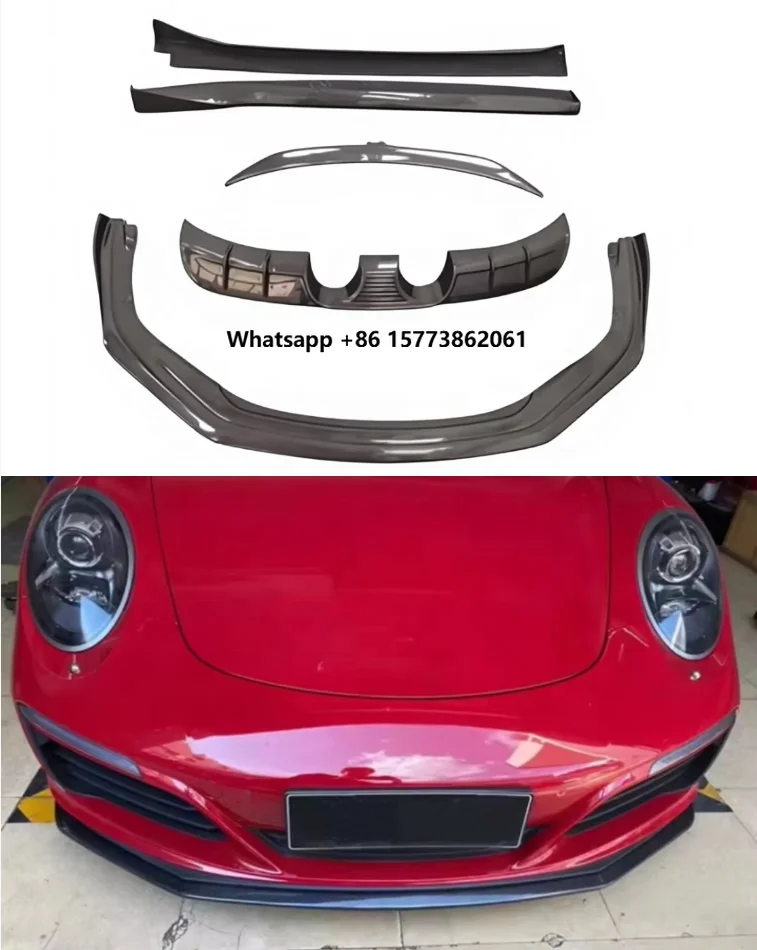For Carrera 911 991.2 Carbon Fiber Body Kit Front Lip Side Skirt Rear Diffuser Spoiler Factory Direct