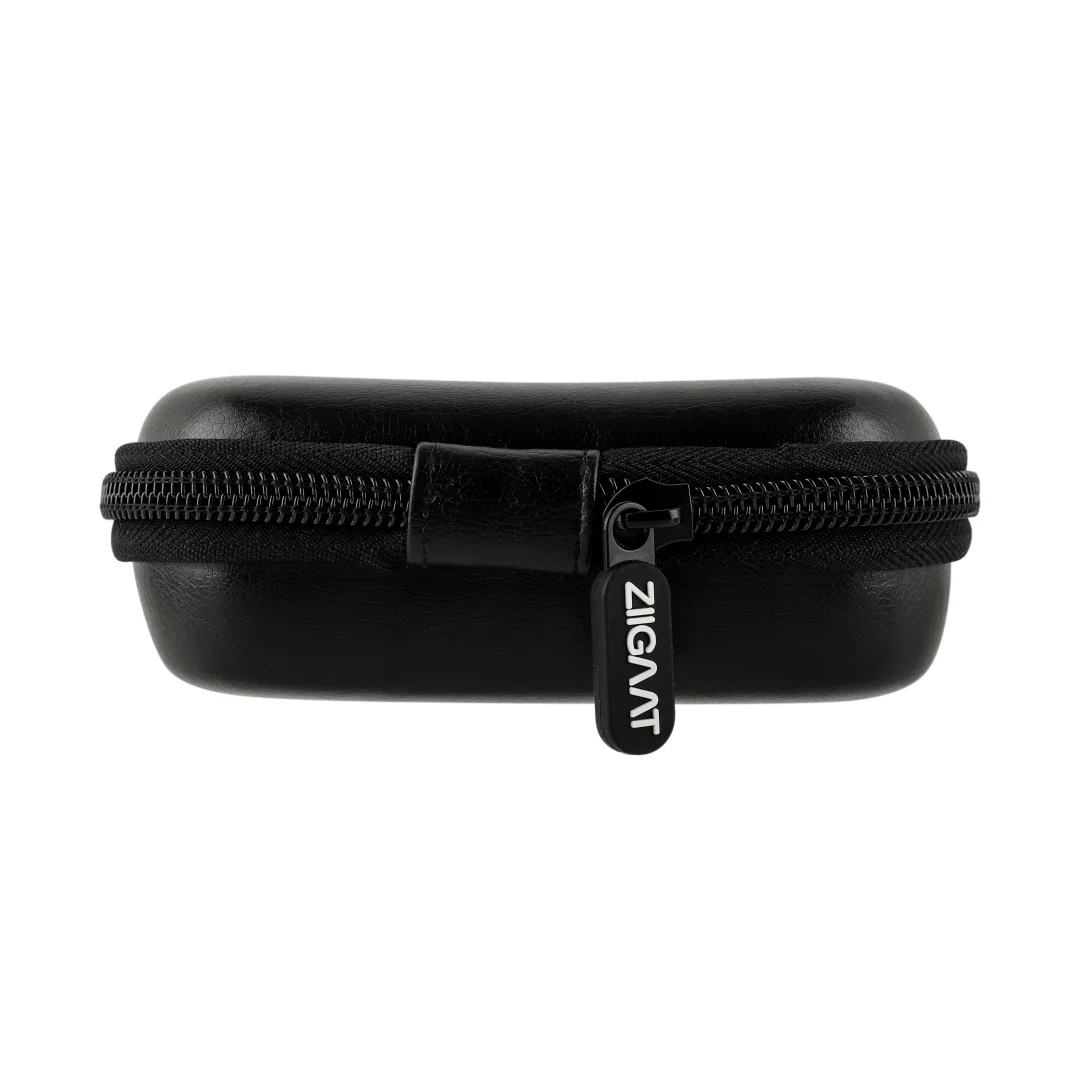 ZiiGaat PELLEPOD Estojo de couro para fones de ouvido, à prova d'água, caixa de armazenamento IEM, bolsa de transporte rígida, caixa de armazenamento protetora adequada para fone de ouvido