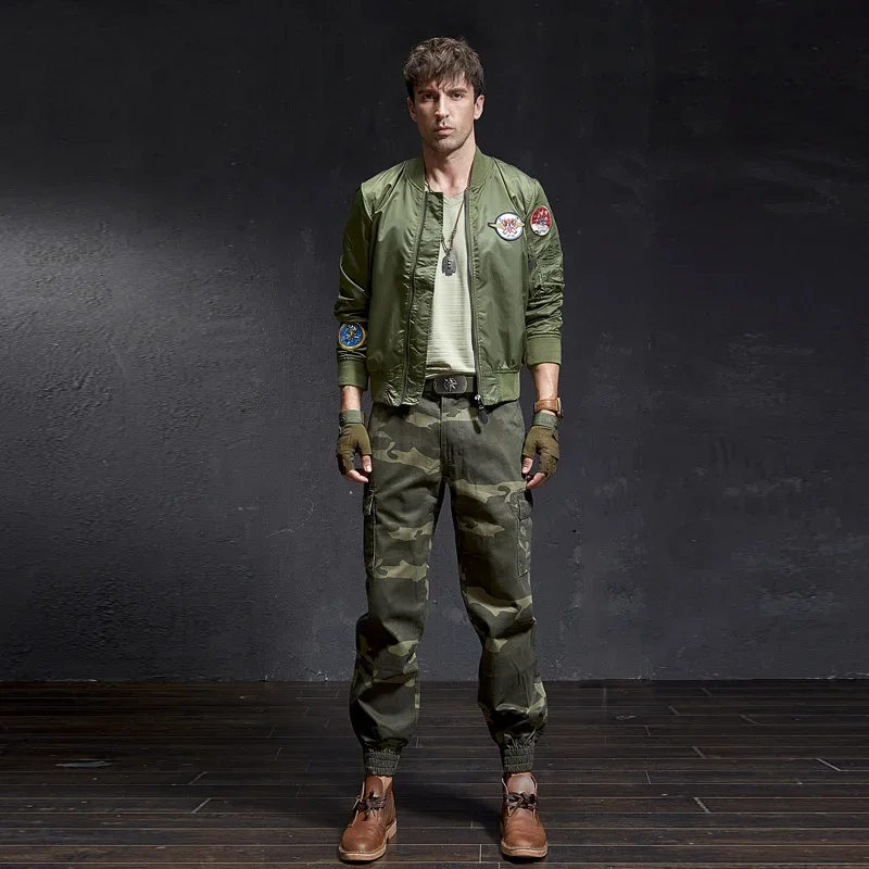 Camouflage Overalls Men's Loose Multi-pocket Harlan Pants Street Trend Spring and Summer Men's Casual Ankle-tied Trousers