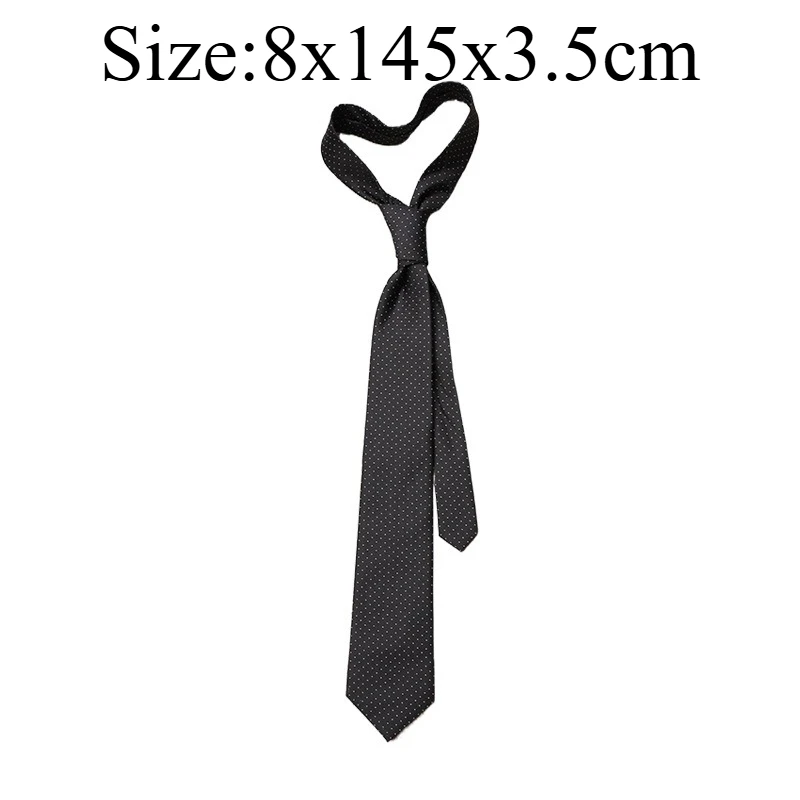 8CM Korean Formal Hand‑tied Gentleman Necktie, Cool Tone Polka Dot Stripe Tie For Business Office Work Creative Birthday Present