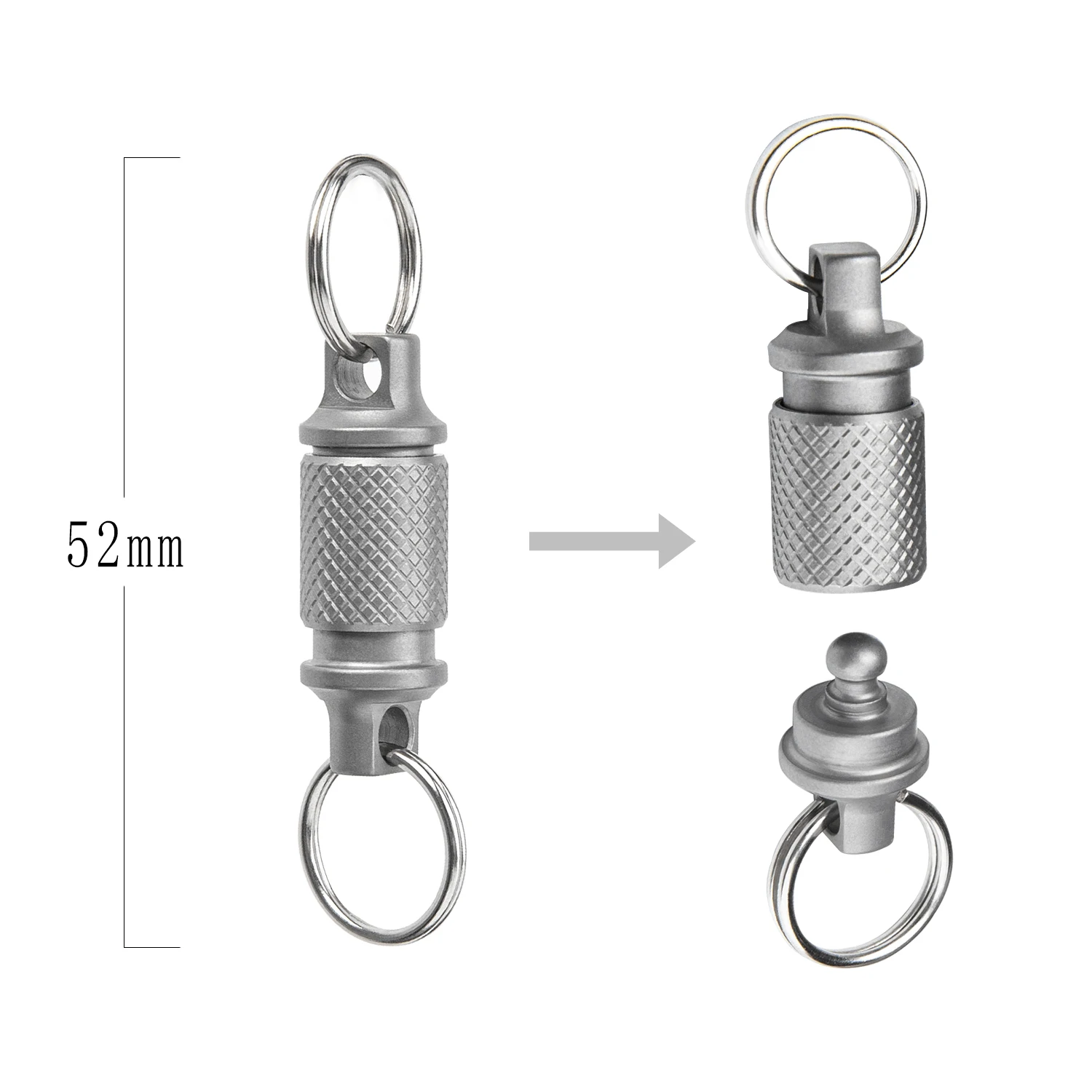 New Mini Rotary Buckle Titanium Alloy Keychain Wind Bell Connector Stainless Steel Key Ring EDC Tool Non-slip