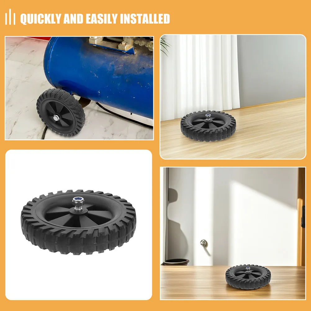 Heavy Duty Air Compressor Wheels Universal Replacement Rubber Casters for Indoor Outdoor Use Easy Installation Wear Resistant