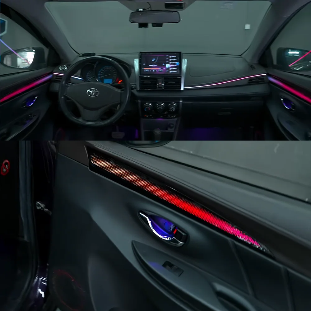 LED Car Inner Ambient Lamp For Toyota Vios Yaris L Yaris 2014-2022 Model Year OEM Size Type Rainbow Kit Ambient Light