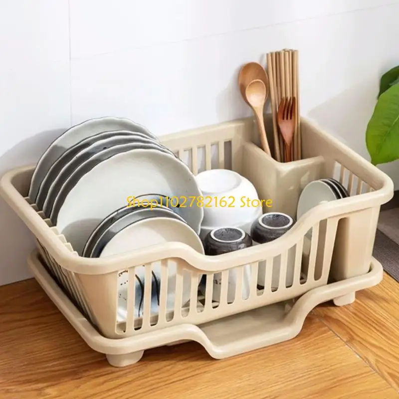 547B Large & Heavy Duty Bowls Drainer Rack with Drip Tray & Utensil Holder Oversized Car Bowls Drainer for Car Kitchen