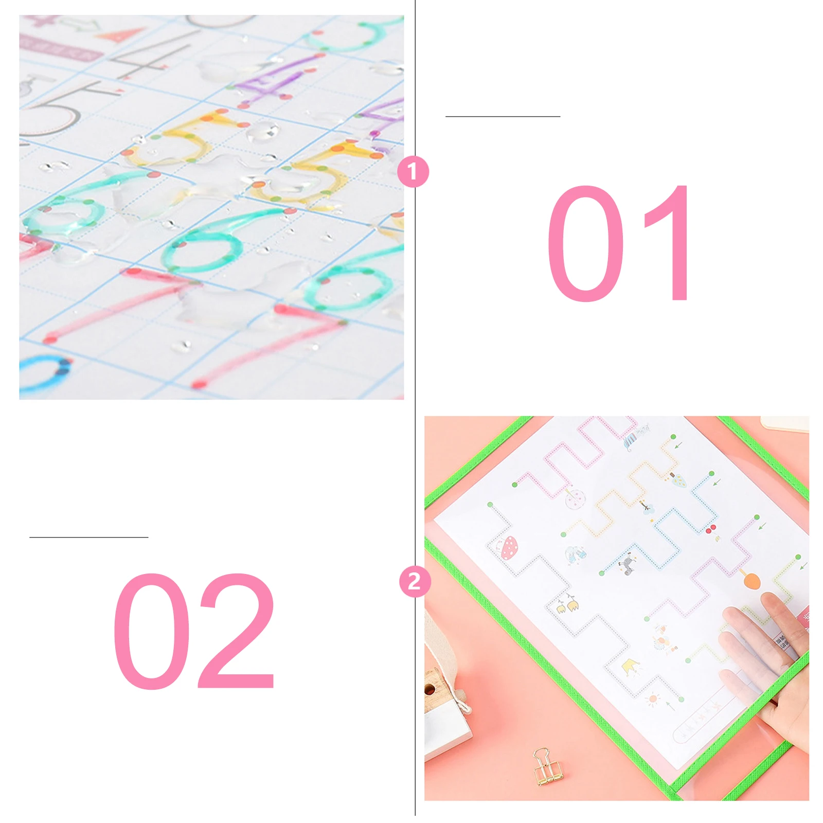 

12 шт., рукава для сухого стирания, ПВХ, водонепроницаемые, многоразовые, прозрачные, двусторонние карманы, держатель для маркеров, ручек, школьные и офисные карманы для сухого стирания