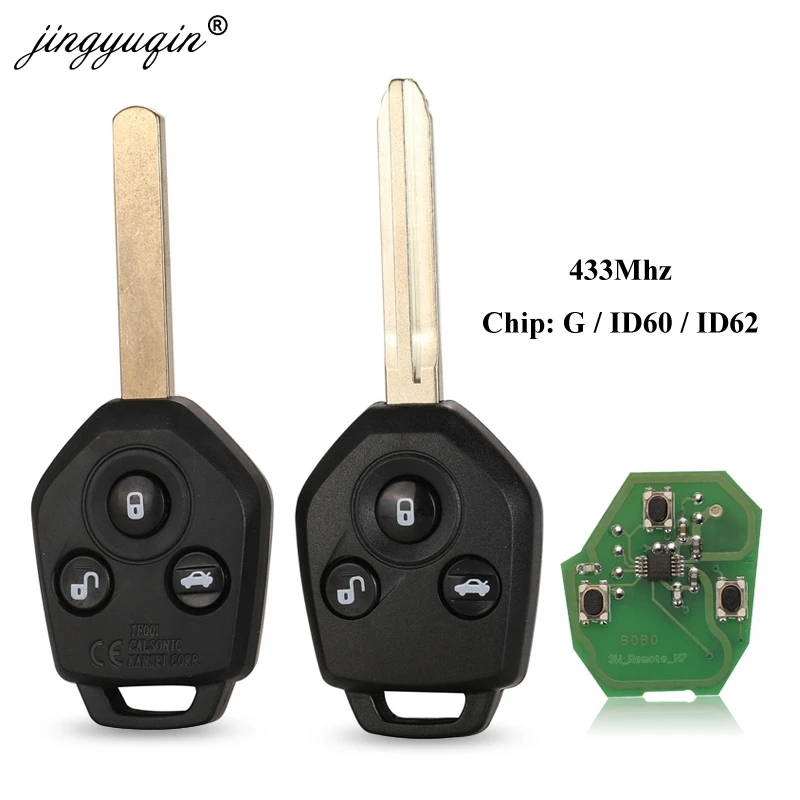 jingyuqin 433MHz 4D62 ID60 G Chip 3 Button Remote key for Subaru Forester OutBack XV Origianl/ Upgraded Flip Folding Key Fob