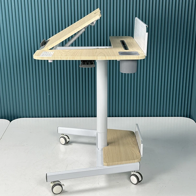 مكتب رفع زنبركي هوائي متنقل قابل للإزالة وسرير سطح المكتب وغرفة المعيشة ورف الجلوس ومكتب مدرسي قابل للتعديل مع عجلات