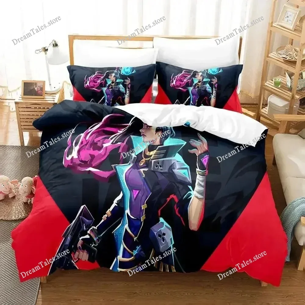 

Jett Valorant Bedding Set Single Twin Full Queen King Size Bed Set Adult Kid Bedroom Duvet Cover Sets 3D Print Game Bed Sheet
