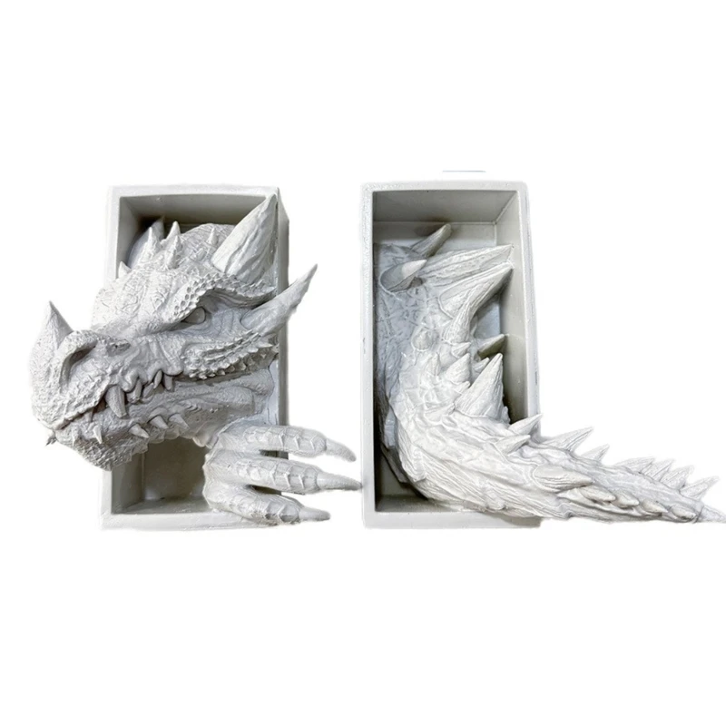  Dragon Bookend,Resin Decorative Bookends for Heavy Books Fantasy Themed Book Holder for Home Office Decors Dragon Statue