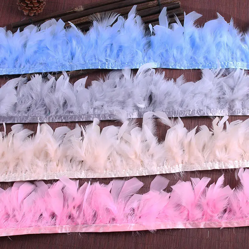 

1M DIY Feather Clothing Accessories - Feather Edging for Soft Edges, Height 10-12 Cm, Sewing Craftwork