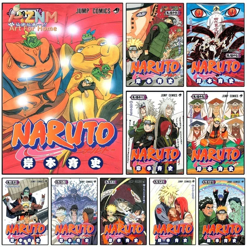 Naruto Manga Volume Cover Canvas Wall Art Unframed Anime Character Poster Home Living Room Bedroom Wall Decor Art Print Gift