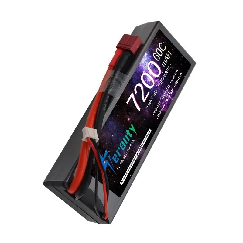 Teranty 7.4 فولت 7200 مللي أمبير 60C 2S غطاء واقٍ مزخرف لهاتف آيفون RC بطارية ليبو ل Traxxas 1/10 سيارة كوادكوبتر هليكوبتر Akku Bateria