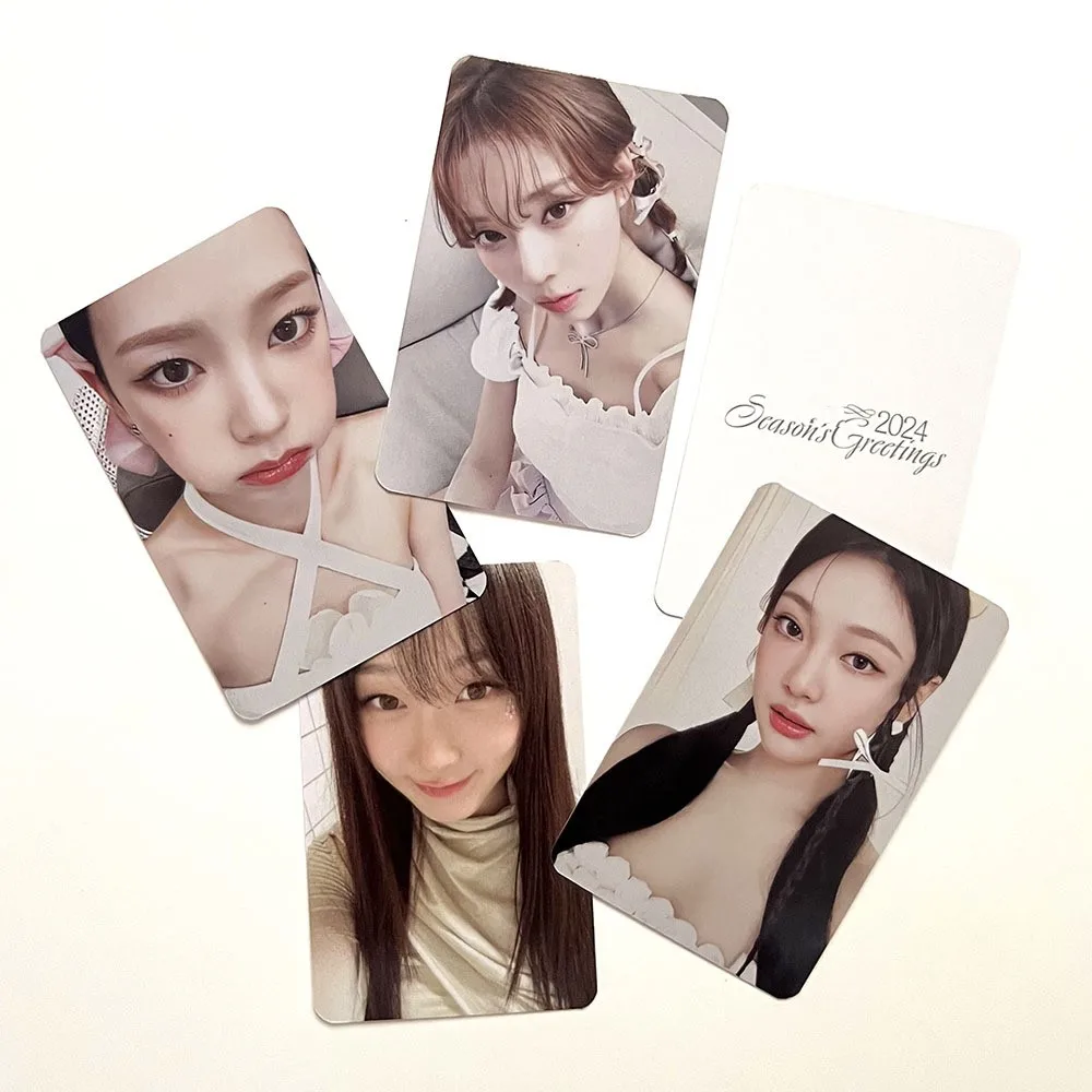 

4Pcs/Set KPOP Winter Karina 2024 Season's Greetings Photocards Giselle Ningning Selfie Two Sides Lomo Cards Fans Birthday Gifts