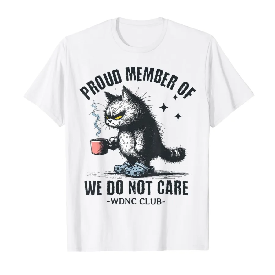 Divertida ironía camiseta de Black Cat Meme no nos importa el Club wdnc camiseta de Mujer CAT