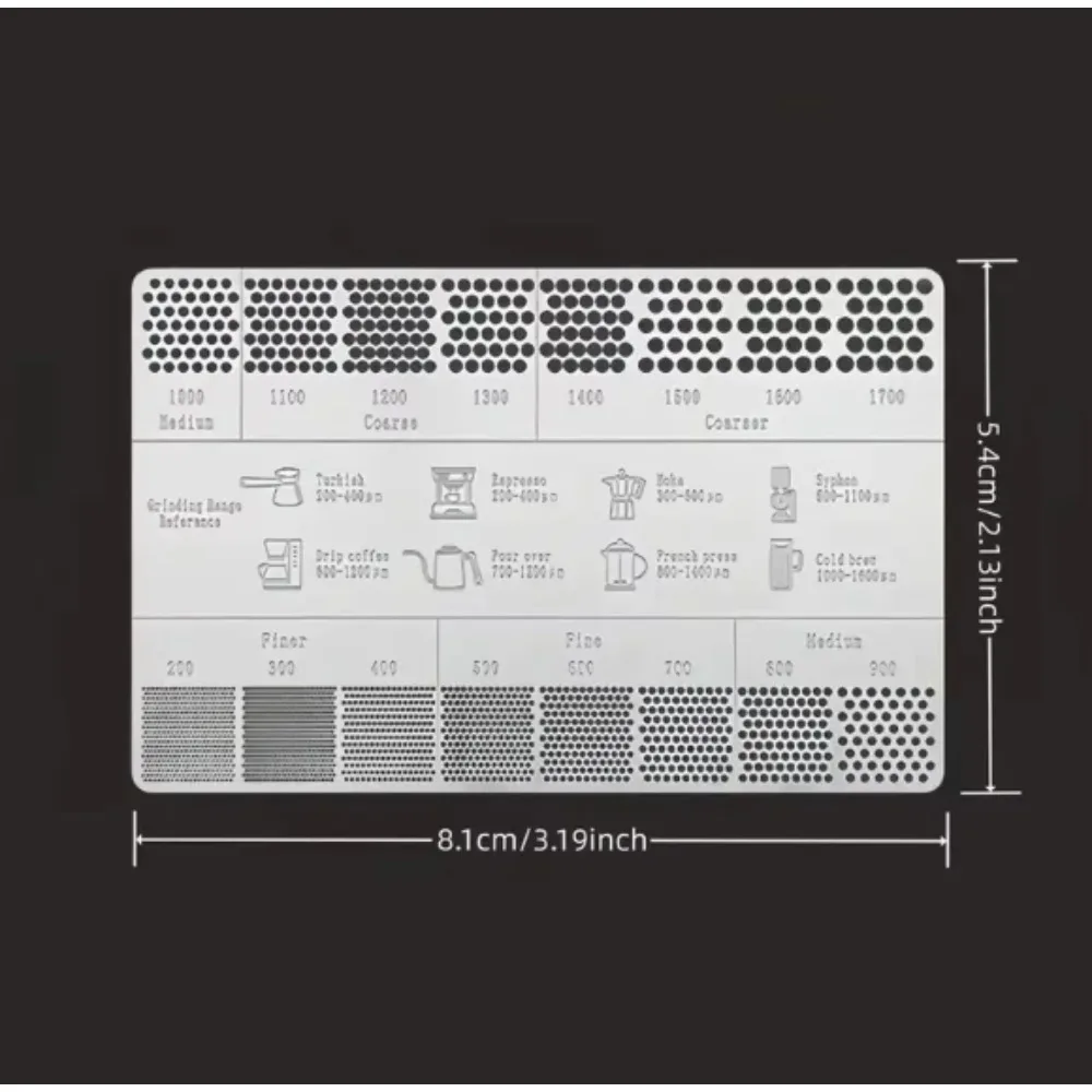 2Pcs Coffee Powder Grinder Thickness Comparison Card Grinding Reference Scale Accurate Measurement Coffee Accessories