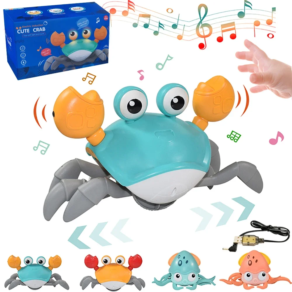 Kids Induction Crawling Crab Octopus Walking Toy Baby Electronic Pets Musical Toys Educational Toddler Moving Toy Christmas Gift