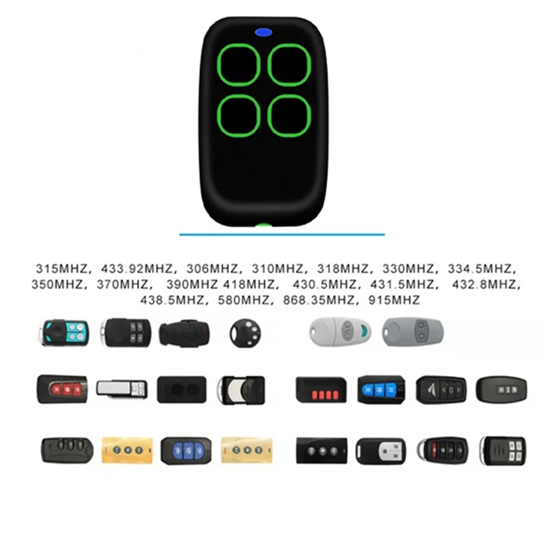 【Design elegante】 Controle remoto universal para porta de garagem com acesso seguro para ROPER GO MINI 250-913Mhz Compatibilidade com transmissor portátil